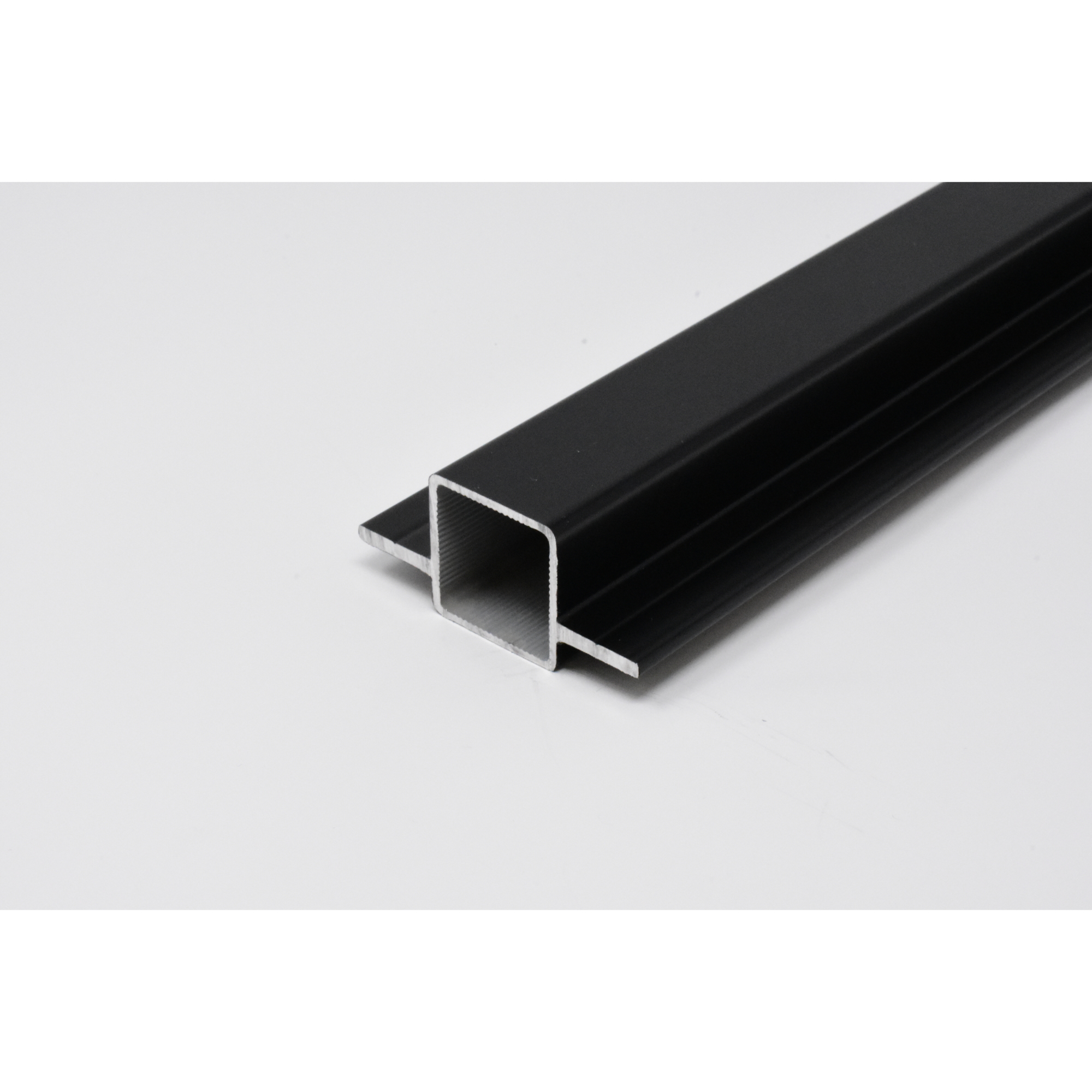 EZTube Extruded Aluminum Tube — 94in. L x 1in. W x 1in. H, For 1/4in. Flush Panel, Black, Model# 100-150-94 BK